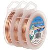 BENECREAT 3 Rotoli Filo per Gioielli 0.3/0.6/1mm Filo di Rame Resistente all'appannamento per la Produzione di Perle per la Realizzazione di Anelli e Altri Gioielli