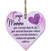 CARISPIBET Grazie mamma | segni decorativi targhe decorative regali per lei la migliore mamma del mondo gratitudine regalo grazie compleanno 12 x 12 cm
