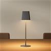 K-Bright lampada da tavolo ricaricabile in alluminio | 240LM | 3000K luce bianca calda Lampada da scrivania senza fili | interni/esterni Lampada da tavolo con 1m USB-C (Grigio scuro)