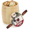 Generico DreiMeister | Botte Legno Dobloni Cioccolato Latte e Fondente Provenienti 6 Origini Differenti - 192 Gr | 24 Cioccolatini | Scatole Cioccolatini Regalo
