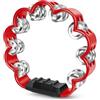 Flexzion Flower Tamburello - Strumento a percussione portatile da 20,3 cm, con sonagli in metallo e impugnatura ergonomica, piccoli tamburelli per adulti, bambini, chiesa, feste ed eventi musicali