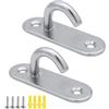 JaneYi 2 pezzi M8 Ganci da Soffitto in Acciaio Inox 304 Ganci a Occhiello Ovali Resistenti con Viti per Amaca Altalena Yoga Zanzariera Sartiame Nautico e Attrezzatura da Barca