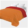 Corredocasa Piumone Letto Singolo Invernale, Made in Italy - Morbido Double Face, Trapunta Invernale da 350gr/mq Microfibra Manopesca Traspirante e Anallergica (Rosso/Arancio, Singolo)