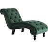 vidaXL Sdraio Imbottita Morbida Elegante Ergonomica Ottomana Salotto Chaise Lounge Divano Poltrona Arredo Casa Relax Verde in Velluto