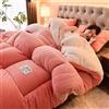 Generic Trapunta In Pile Double-face Spessa E Calda, Trapunta In Tessuto Di Velluto Di Agnello, Calda Trapunta In Cashmere, Piumino Spesso Con Nucleo Trapuntato Invernale, Spessa Coperta In Cashmere(Jade pink