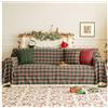 HonunGron Telo Copridivano Natalizio Telo Copritutto Natalizi, Telo Copriletto Cotone Natalizia Telo Arredo Copridivano, Multiuso Salvadivano Coperta Divano del Soggiorno (Rosso Verde,180x340cm)
