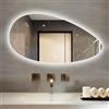 JSDMBD Specchio da Bagno Irregolare con Luce LED LED Specchio da Bagno Retroilluminato con Striscia Luminosa A LED, Luce Regolabile A Tre Colori, Vetro Antideflagrante, Adatto per Uso Domestico