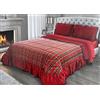 Generic CAREZZE Trapunta Piumone Matrimoniale Invernale Natalizio Disegno Tartan In Cotone Con Volant 260x260cm
