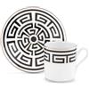 GINORI 1735 TAZZA CAFFE CON PIATTINO, LABIRINTO NERO