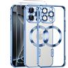 Phoona Cover Placcatura iPhone 16 Pro 6,3 Pollici, Obiettivo Fotocamera Protezione Completa 2 × Vetro Temperato, MagSafe Ricarica Wireless, Protezione Militare, Blu