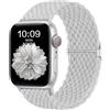 CeMiKa Cinturino Intrecciato Compatible per Apple Watch 40mm 42mm 41mm 38mm, Sport Nylon Ricambio Elastica Cinturini per iWatch Series 11 10 9 8 7 6 5 4 SE Ultra 3 2 1, Donna Uomini, BiancoGrigio