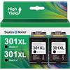 swiss toner 301XL 301 XL Cartucce Multipack Compatibile con HP 301 Cartucce Nero per HP Envy 4500 5530 Deskjet 3050 2540 2050 Officejet 2620 4630