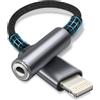 Esiposs Adattatore i Phone Jack 3,5 mm [Certificato MFi] Adattatore Jack Lightning Cavo Dongle HiFi Adattatore Cuffie i Phone Compatibile con iPhone 14/13/12/11/X/8/7/Pad, Gris