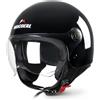 MOCOERL Casco da moto jet per adulti, visiera trasparente, casco da moto per uomo e donna per cruiser, bobber e chopper, omologato ECE2206, casco retrò 3/4 (XL)