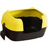 ＡＷＨＡＯ Lettiera Aperta, 48x25x29cm, Semi Chiusa per Gatti, Articoli per Animali Domestici, Toilette per Gatto con Bordi Alti e Rimovibile, Scatola per Pulisci Gli Escrementi del Gatto, Giallo E Nero