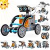 EPPO STEM Kit Robot Solare Giocattoli 12-in-1, Set di Esperimenti Scientifici per Edifici Educativi Regali per Bambini Ragazzi Ragazze, Regali per Bambini 8 9 10 11 12 13 Anni (Grigio)