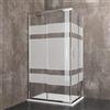 Bricozone Box Doccia 195Cm H Rettangolare Con Ante In Cristallo Temperato Serigrafato da 6 mm Struttura Alluminio Anodizzato Maniglie in Acciaio Cromato E Porte Scorrevoli Cabina Bagno Design (70 x 90 cm)