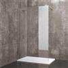 Arreditaly Parete Doccia Fissa Walk In Cabina Box Bagno Con Barra Stabilizzatrice Anta In Cristallo Temperato Trasparente da 8 mm Reversibile Profilo A Muro In Alluminio Anodizzato Praia (70 x 195 Cm)