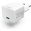 Hama Caricatore rapido USB-C 20W PD/Qualcomm (caricatore USB-C, caricatore USB-C, caricatore mini ideale iPhone, iPad, AirPods, smartphone, PD) Bianco