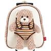 PERLETTI - Trolley Peluche Orso da Bambino Bambina 3 4 5 Anni - Zainetto Scuola Asilo Bimba Bimbo con Ruote e Spallacci - Borsa Bagaglio da Viaggio - 29x32x11 cm (Orsetto)