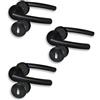 Alpertec Set di 3 rosette per porta, in acciaio inox, colore nero, per 3 porte, con foro per serratura a vite Cliprosette Ø 52 mm, maniglia per porta