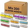 ALEJANDRO FUENTES AF® Mix 200 Blister Monete | 25 Blister Monete 1 2 5 centesimi + 25 Blister Monete 1 e 2 euro + 25 Blister Monete 10 20 centesimi | Conta Monete Euro (25 per Monete)