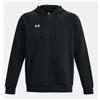 Under Armour Ua Rival Fleece Fz Hoodie Felpa Zip Capp Felpata Nera Uomo