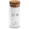 Vestopazzo Glass Bottle Orecchini Cuore Nel Cerchio