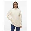 Vero Moda VeroModa Vmgold Ls Highneck Pullover Dolcevita Panna Donna