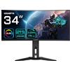 Gigabyte Monitor da gioco curvo OLED WQHD MO34WQC da 34 - 3440 x 1440, 175Hz, 0.03ms, KVM, 250 cd/m², FreeSync Premium Pro, DisplayHDR True Black 400, HDMI 2.1, Displayport 1.4
