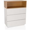 hjh LIVING Cassettiera MELMO K, Bianco/Rovere, 80x40x100cm