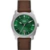 FOSSIL Orologio Machine da uomo, movimento al quarzo con data a tre lancette e cinturino in pelle o acciaio inossidabile, 42 mm, Verde freddo