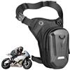 Aicharynic Borsa da gamba per moto, borsa da gamba per uomo e donna, impermeabile, marsupio sportivo, riflettente, cintura regolabile in vita, per corsa, ciclismo, moto, sport, Nero