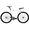 FabricBike Original PRO -Bicicletta Fixie Nera, Single Speed,Flip-Flop, Fixie Bike, Telaio Hi-Ten di Acciaio, 10,45 kg. (Taglia M) (PRO White & Matte Black, L-58cm)