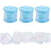 BB Beadthoven Beadthoven - 3 rotoli di nastro in poliestere iridescente, 60 mm, in chiffon trasparente, scintillante, per bouquet, fiocchi, ghirlande, decorazioni fai da te, colore: azzurro cielo