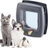 Ferplast Gattaiola, Porta per Gatti, Entrata e uscita controllabile 4 vie, Protezione da Correnti d'Aria, Porticina per Cani Gatti, Taglia S, Grigio