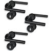Alpertec Set di 3 raccordi per porte in acciaio inox nero per 3 ante con foro per barba, cliprosette Ø 52 mm, maniglia per porta, maniglia della porta