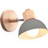 iDEGU Lampada da Parete Retrò Vintage Applique da Parete Interno in Metallo e Legno Moderne Lampada a Muro Orientabile E27 Luce da Camera da Letto Soggiorno (1 Pezzo, Grigio)