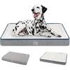 EMPSIGN Cuscino per Cane, Materassino Impermeabile Taglia Grande, Tappeto Sfoderabile Lavabile, 106x71x7,5cm, Grigio