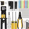 MAYLINE-TECH MAYLINE RJ45 Pinza crimpatrice professionale Tester di rete cavo kit di strumenti CAT5 CAT6de Riparazione del computer, professionale di crimpatura Ethernet Strumenti(nero)