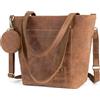 Berliner Bags Vintage Borsa a Tracolla Verona, Shopper Bag in Vera Pelle, Borsa a Spalla, per Donna - Marrone