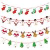 Larber 4 Pezzi Banner di Decorazioni Natale Bandiera Appesa di Carta Regolabile 3 M con Renne Natalizie Calze Natalizie Babbo di Banner Decorazioni Natalizia per la Casa Esterno Interno Porta