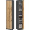 Home Collective Libreria in rovere antracite, 40x180 cm, con 4 ripiani regolabili. Ideale per la camera da letto, il corridoio, la cantina o l'ufficio. Mobile organizzatore multiuso