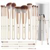 HEYMKGO Set Pennelli Make Up, 18 pezzi Premium synthetic pennelli trucco per fondazione cipria fard, ombretto, Set di pennelli make up, kit con confezione regalo