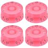 sourcing map Manopole per chitarra elettrica, colore rosa, per controllo del volume e tono, 2,6 x 1,1 cm, manopole di ricambio per chitarra elettrica, 4 pezzi (parola rosa-nera)