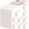 Teruntrue Confezione da 10 runner da tavola color crema, 30 x 183 cm, runner da tavola in raso per tavoli rotondi rettangolari, matrimoni, banchetti di compleanno, fidanzamenti, decorazioni per feste