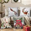 DTYGUIXE 4 Pz Federe Cuscini Natalizi,Copricuscini di Natale da 45x45 cm,Copricuscini Divano Natalizi Divertenti,Federe Cuscini Salotto per Camera Soggiorno da Letto Decorazioni Casa