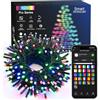 BrizLabs Smart Luci Natale Esterno, 20M 200 LED Catena Luminosa Albero di Natalizie Interno con 16 Milioni di Colori RGB, Controllato App, Compatibile con Alexa, Luce Decorazioni per Giardino Feste