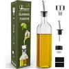 Bugucat Bugcat Bottiglia per Olio d'oliva 500ML,Trasparente Oliera Bottiglie Vetro,Bottiglia di Olio con Beccucci Imbuto ed Etichette,Dispenser di Olio d'oliva Olio Aceto Dispenser Bottiglie per Cucina BBQ