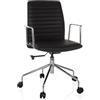 HJH Office da ufficio elegante con funzione di oscillazione VEMONA 30 direttore design per e home office, ecopelle nera